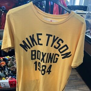 Roots of Fight Mike Tyson Yellow Short Sleeve Tee large shows no wear!